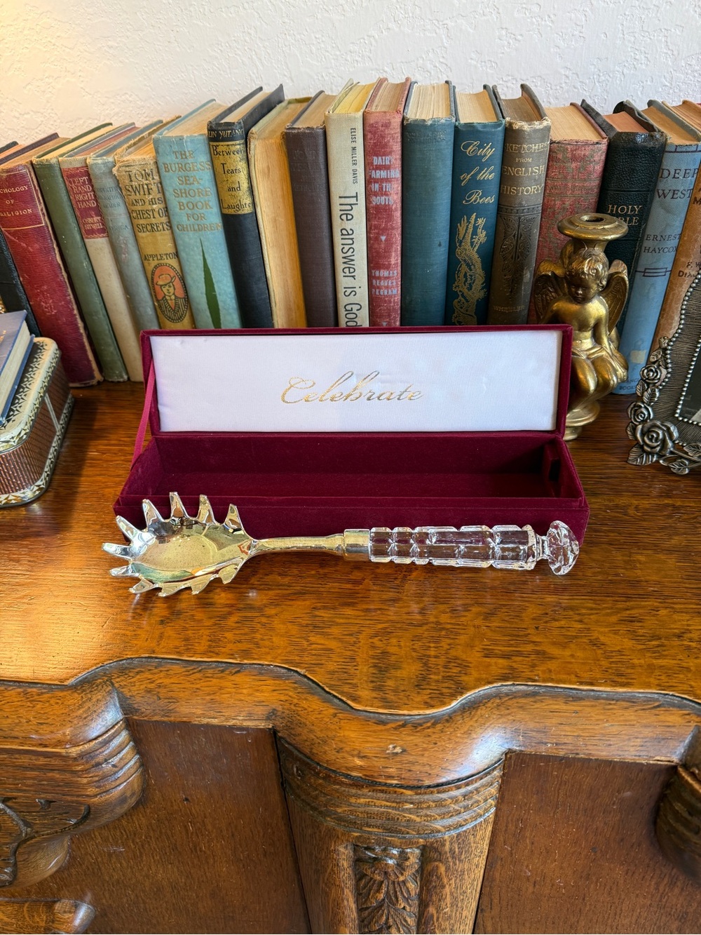 😎3/$20‼️Vintage NIB Crystal Handle Spaghetti Server – Silver Plated - Picture 11 of 17